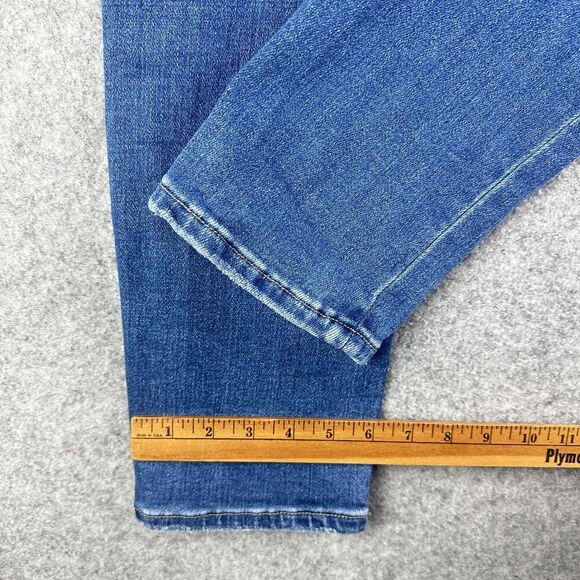 Vervet Blue Distressed Jeans Womens 27 Button Fly Slim Ankle Medium Wash Stretch - Picture 7 of 13